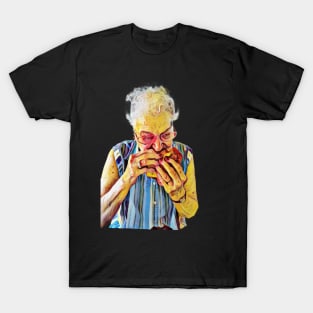 Dive In, Gram Devouring a Cheeseburger T-Shirt